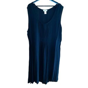 Ulla Popken Sheer Midi Shift Dress Size 28/30 Black Sleeveless Tank Swim Coverup